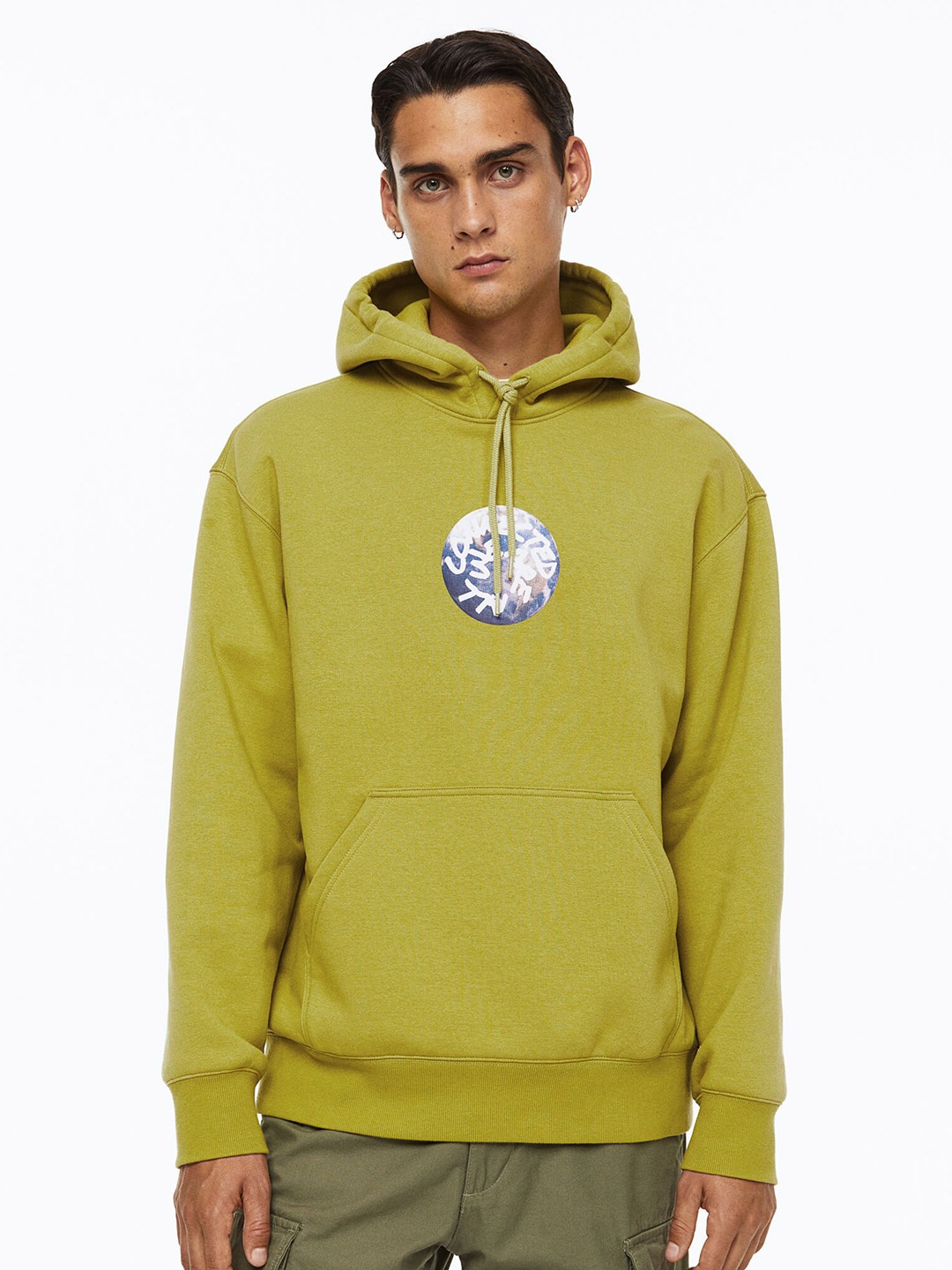 

H&M Men Relaxed Fit Hoodie, Green