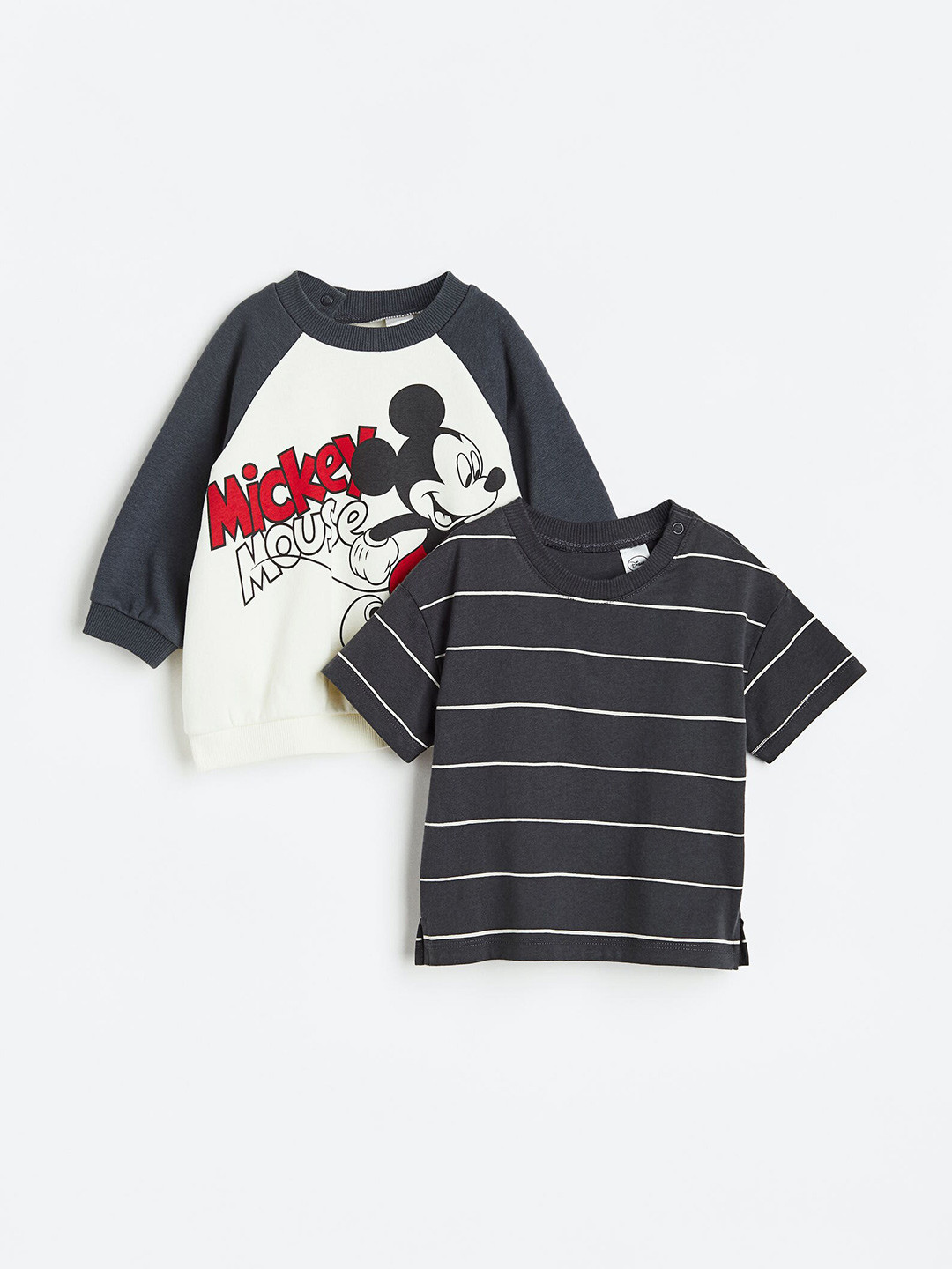 

H&M Boys 2-Piece Printed Pure Cotton Set, Grey