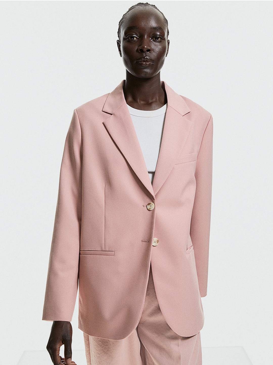 

H&M Women single-Breasted Blazer, Pink