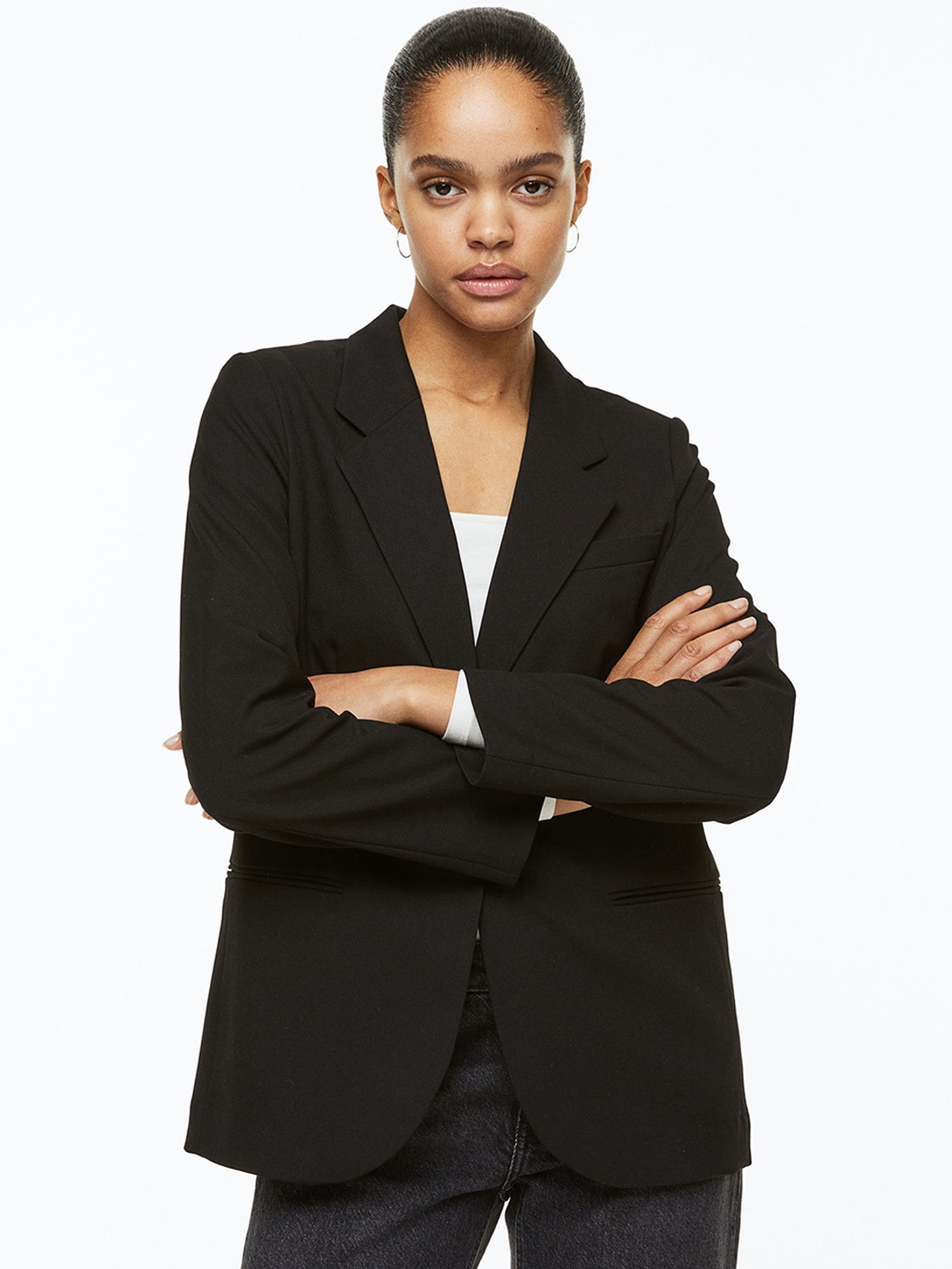 

H&M Women Single-Breasted Blazer, Black