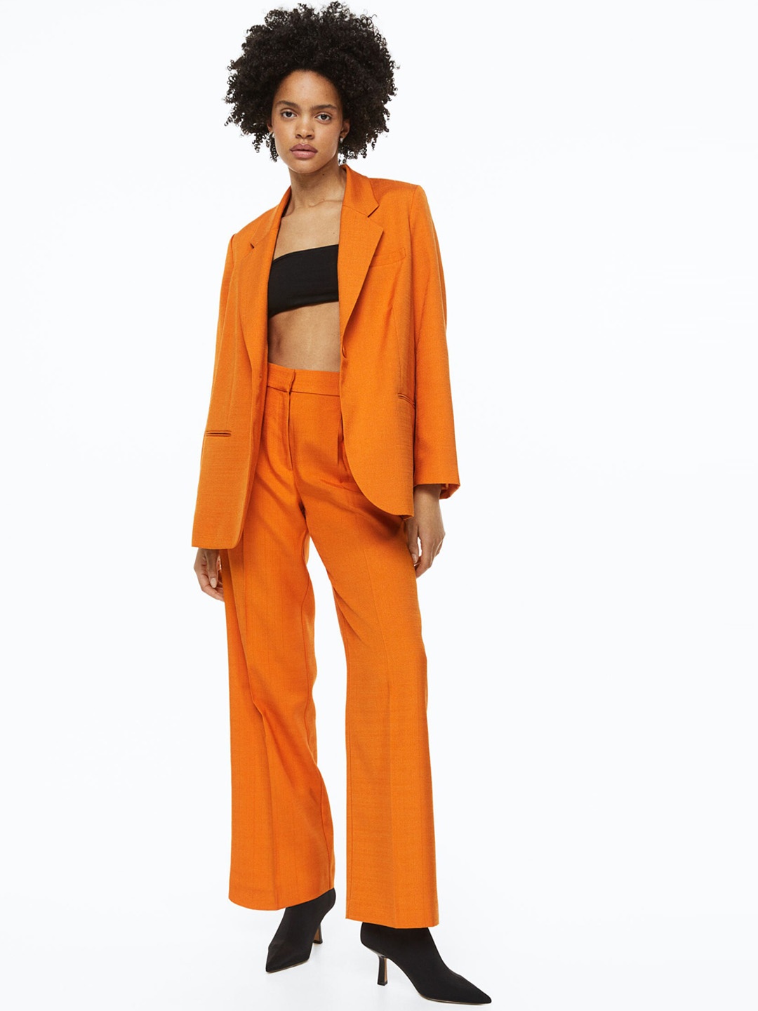 

H&M Women Tailored Trousers, Orange