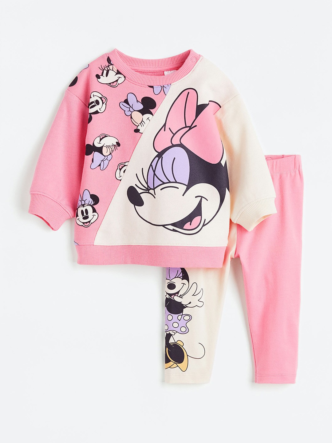 

H&M Girls 2-Piece Printed Cotton Set, Pink