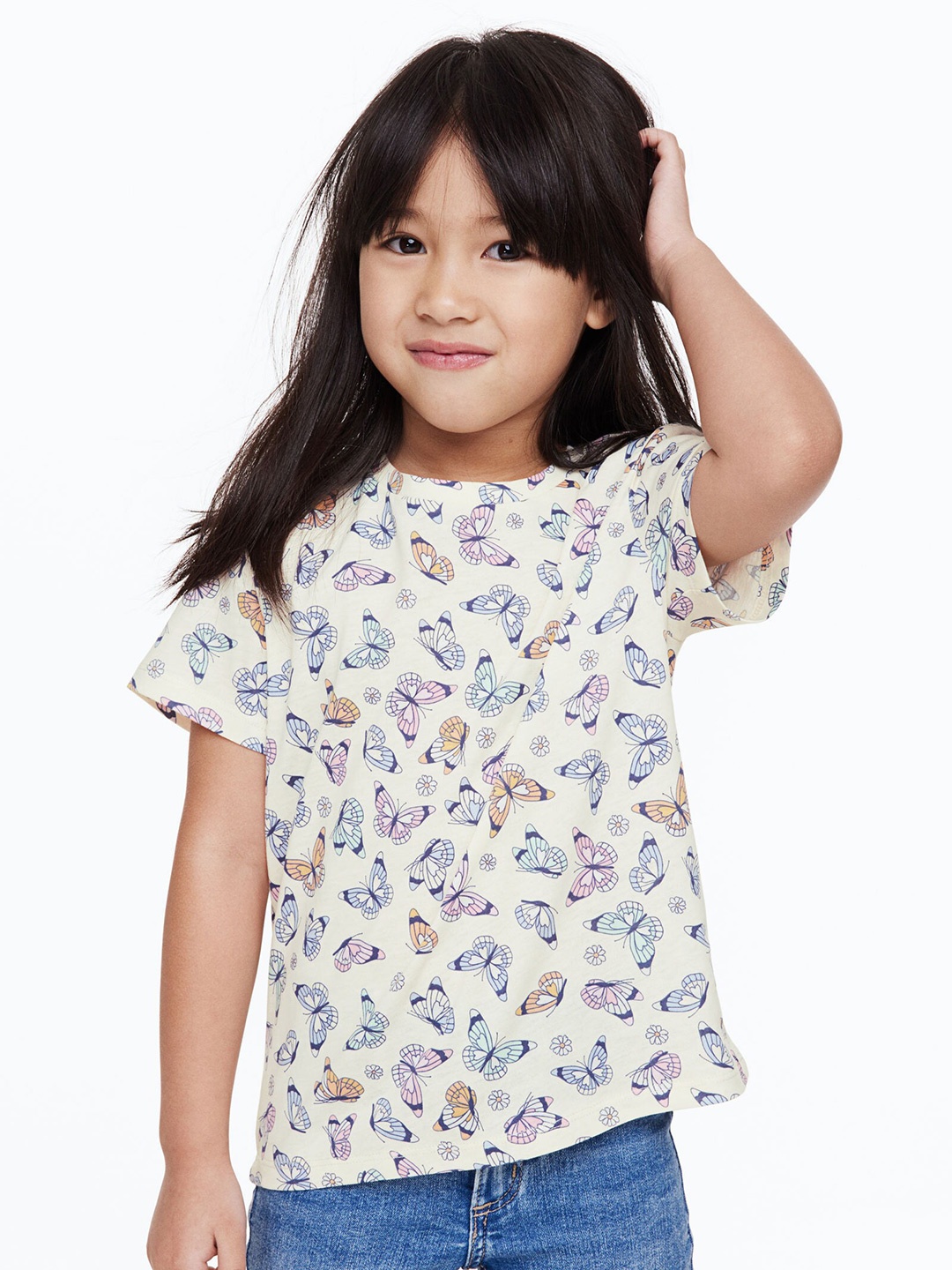 

H&M Girls 5-Pack Printed Jersey Tops, Green