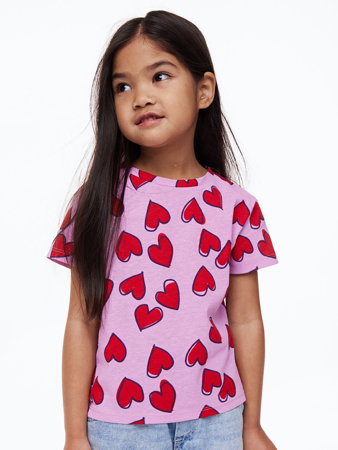 

H&M Girls Printed Jersey Top, Pink