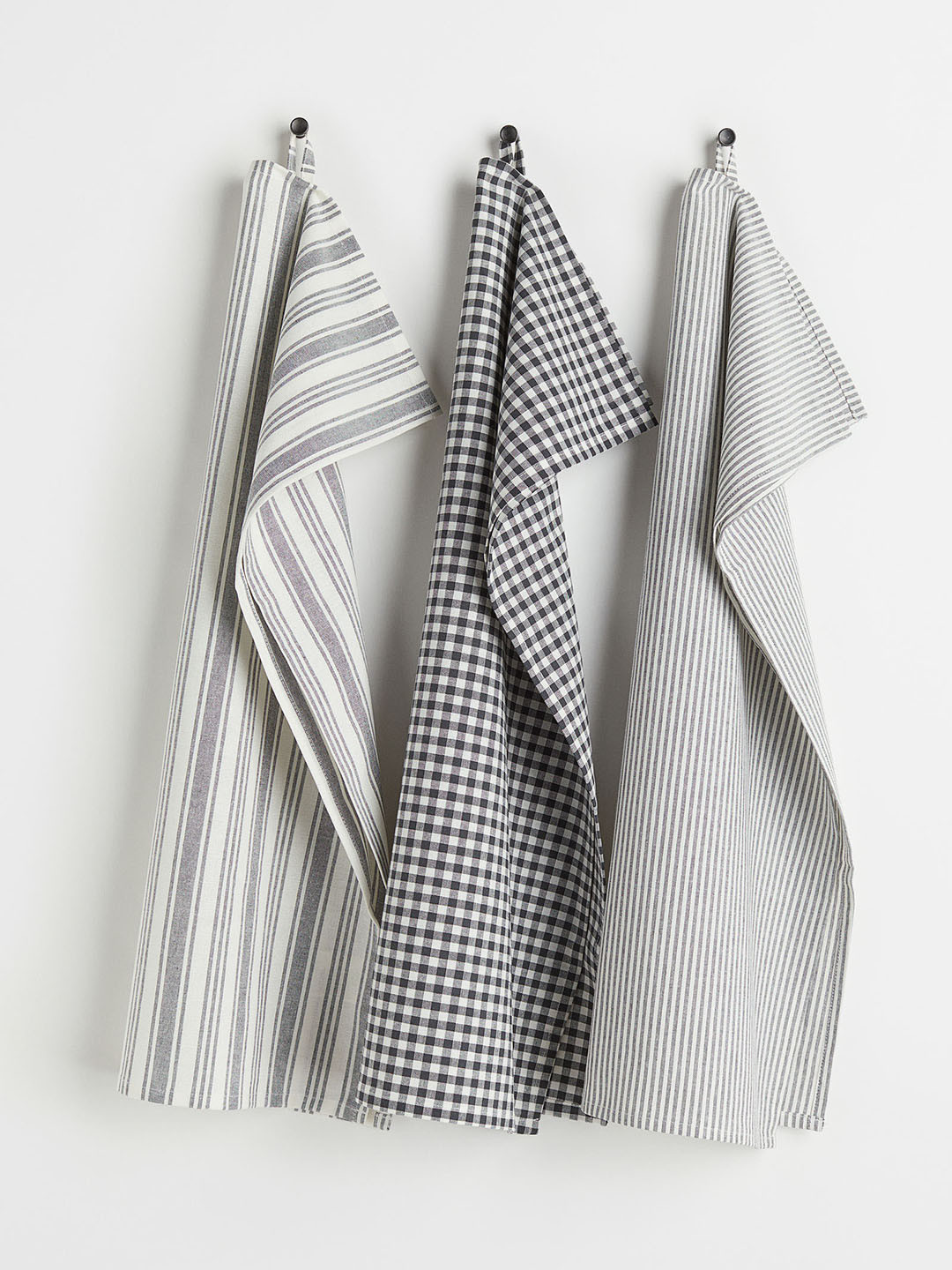 

H&M 3-Pack Cotton Tea Towels, Grey