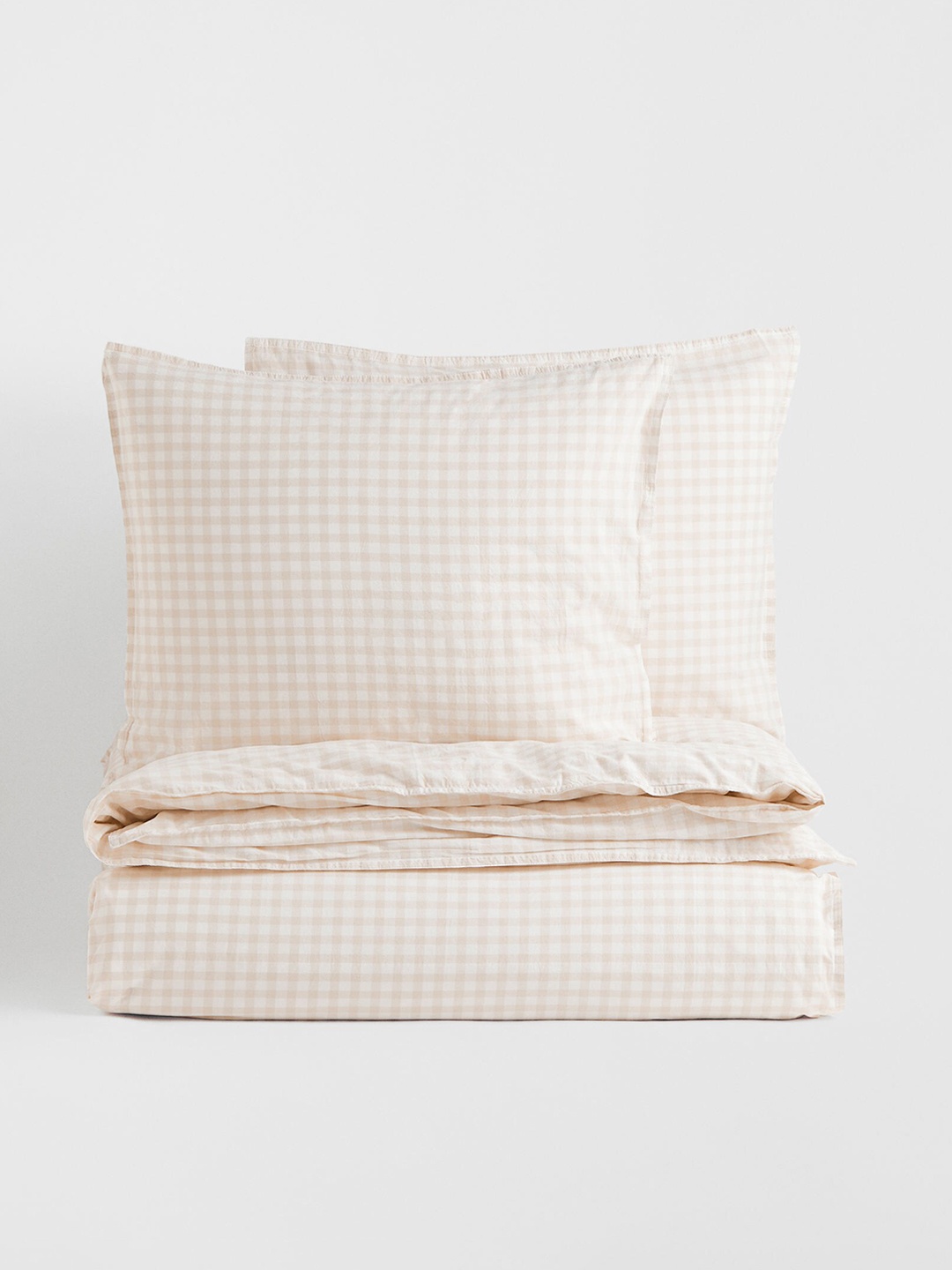 

H&M Beige Patterned Double/King Duvet Cover Set
