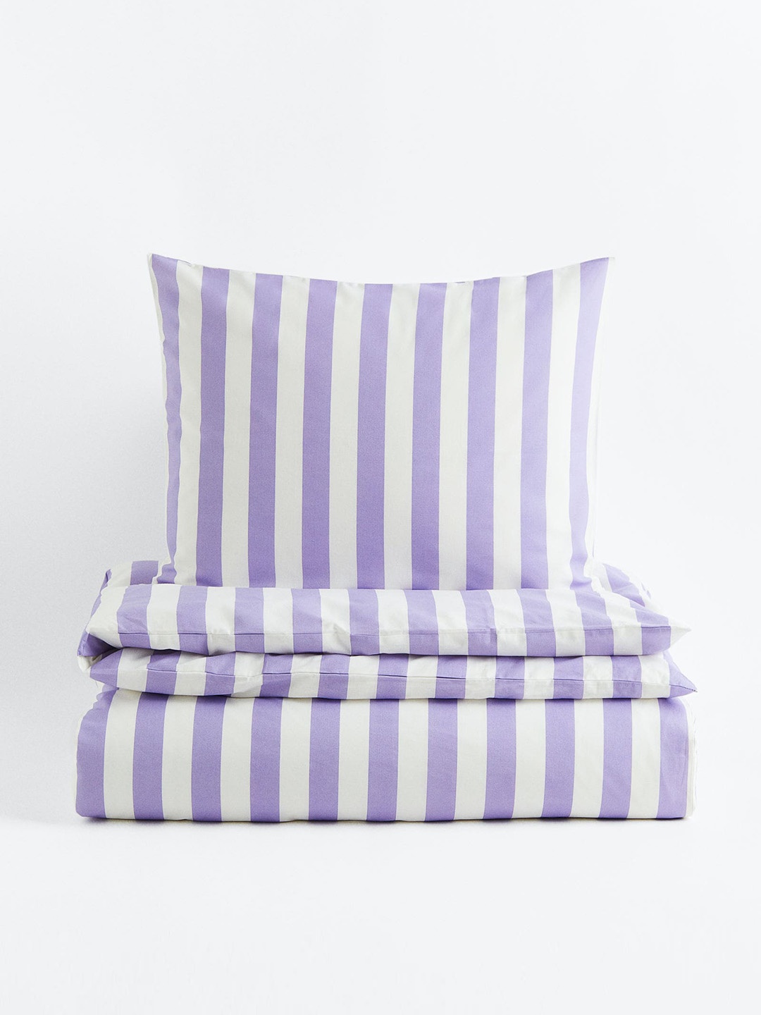 

H&M Purple & White Striped Single Duvet Cover Set