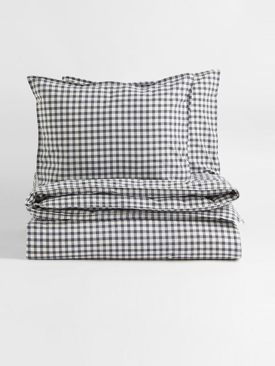 

H&M Grey & White Patterned Double/King Duvet Cover Set