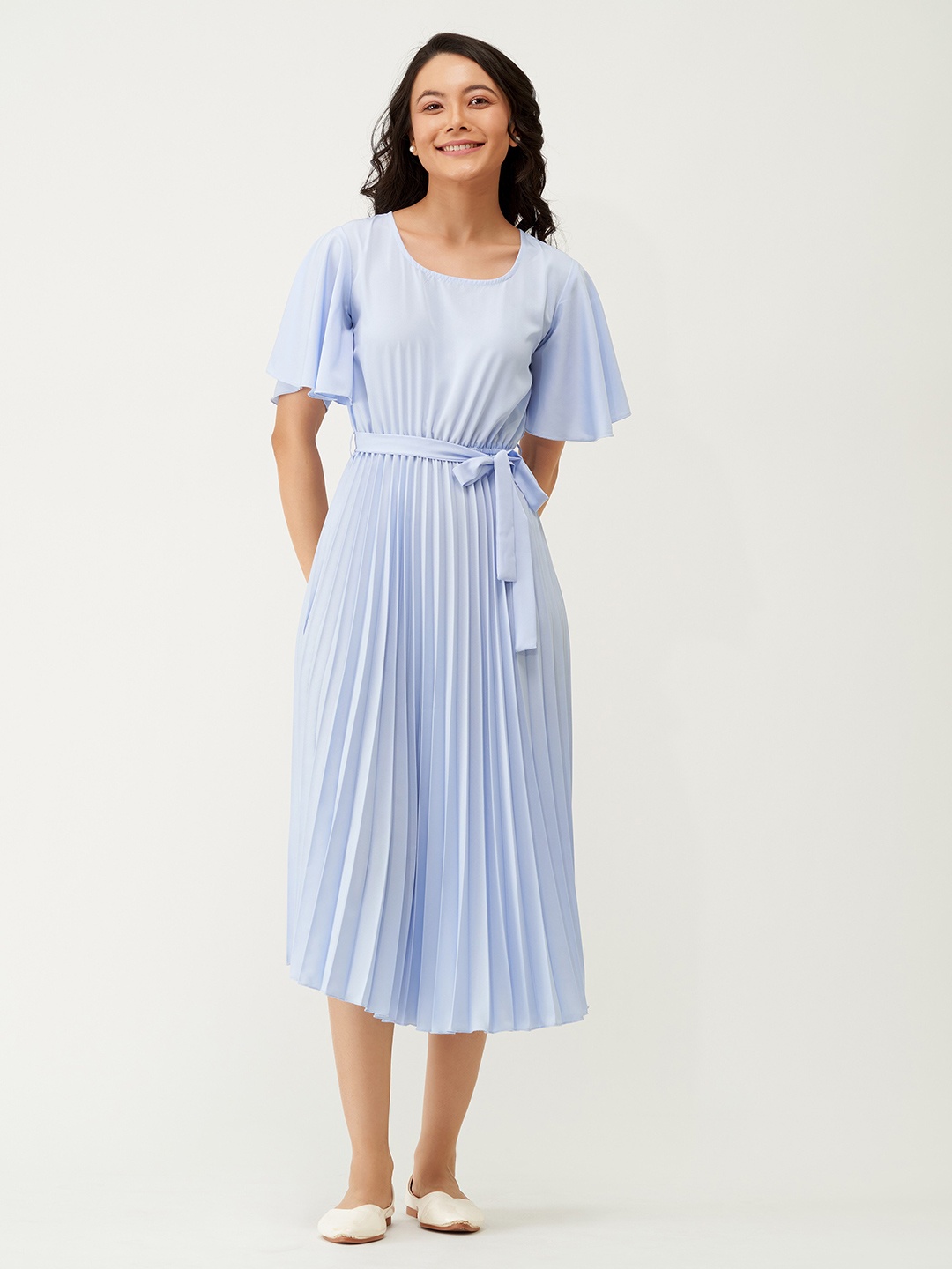

AASK Round Neck Midi Dress, Lavender