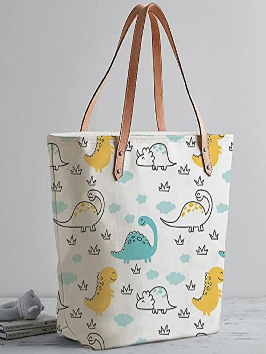 

Lychee bags Multicoloured Printed Oversized Shopper Tote Bag with Cut Work, Multi