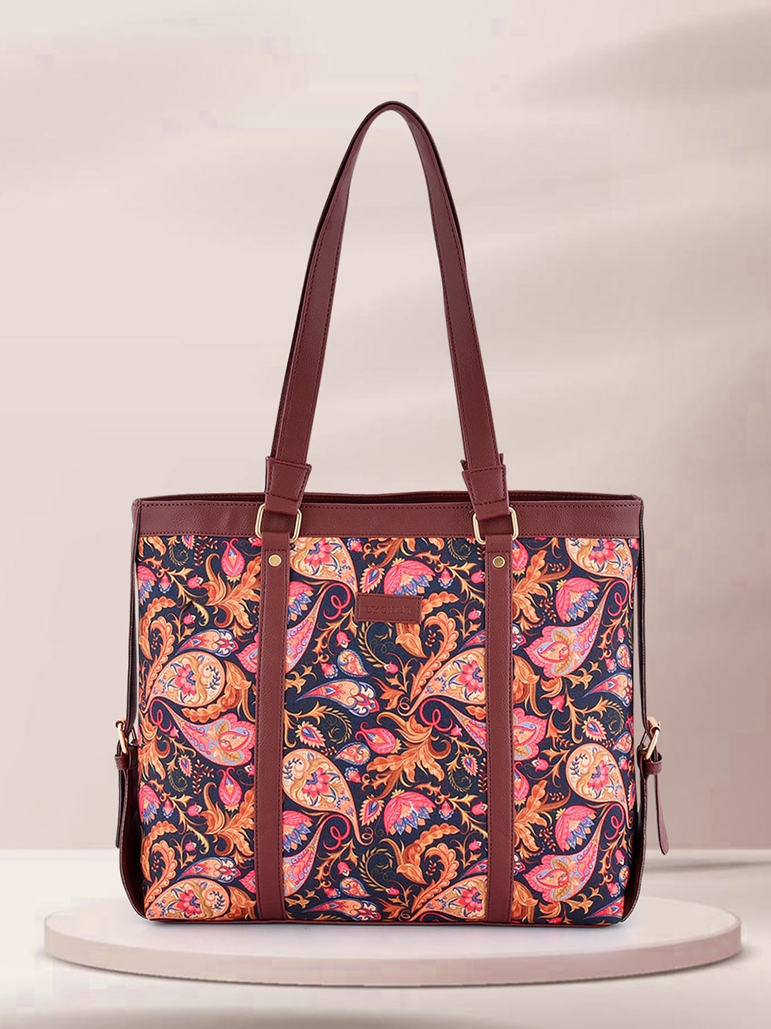 

Lychee bags Ethnic Motifs Printed Structured Handheld Bag, Blue