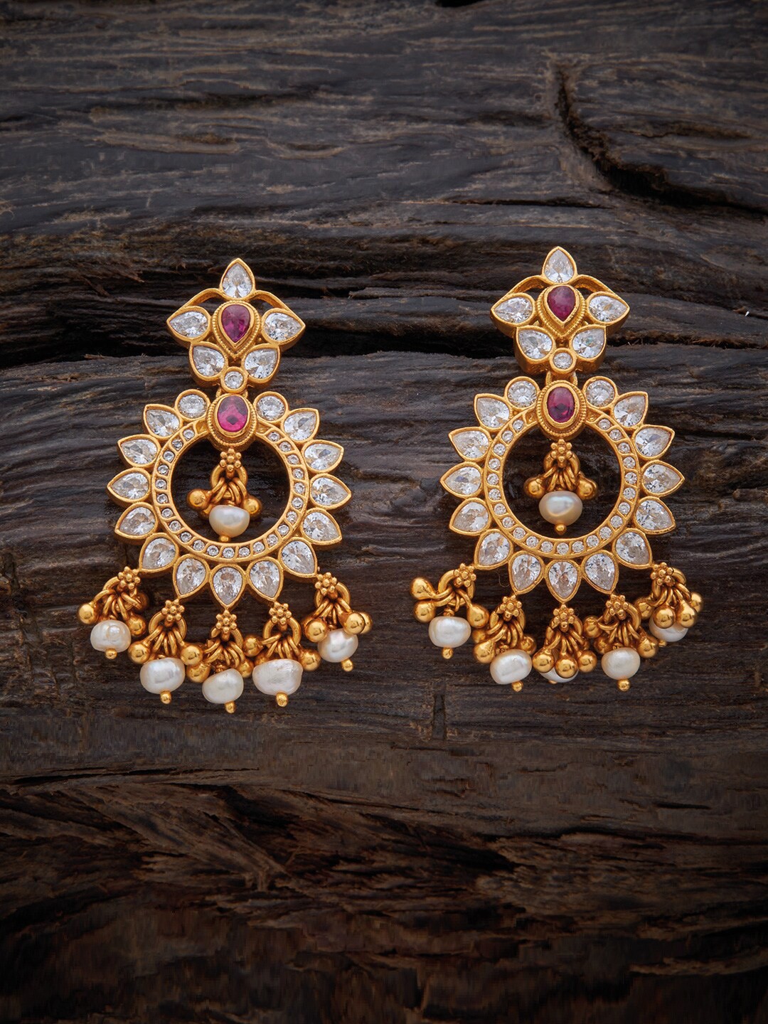 

Kushal's Fashion Jewellery Gold Plated Floral Drop Earrings, Green