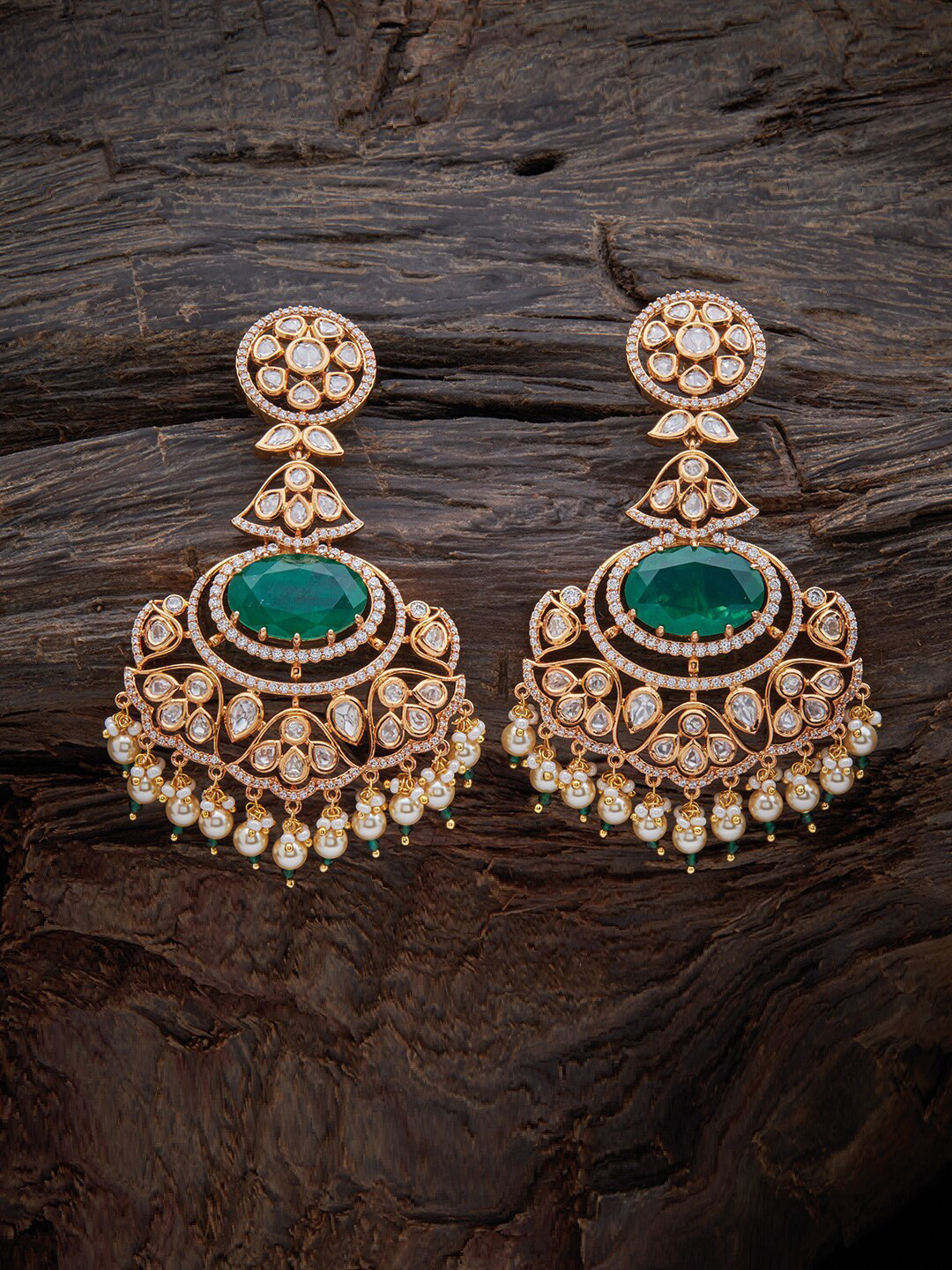

Kushal's Fashion Jewellery Floral Drop Earrings, Green