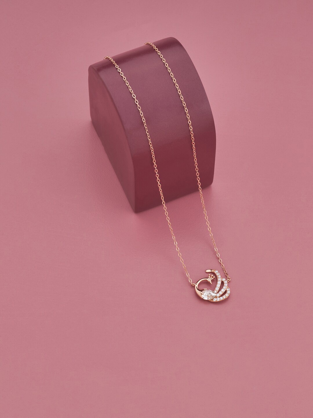 

Kushal's Fashion Jewellery Women 92.5 Silver Rose Gold-Plated Necklace