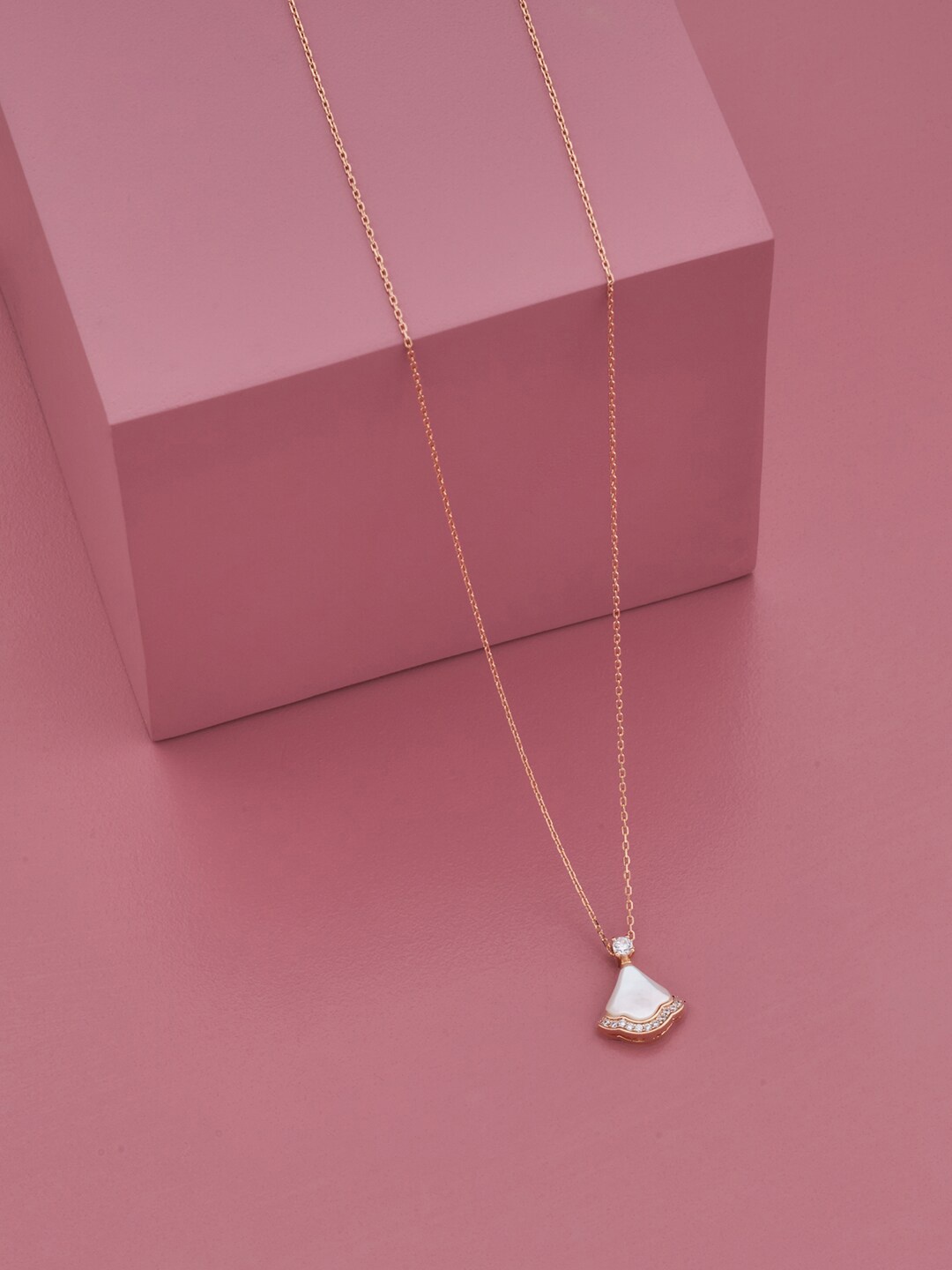 

Kushal's Fashion Jewellery Women 92.5 Silver Rose Gold-Plated Necklace