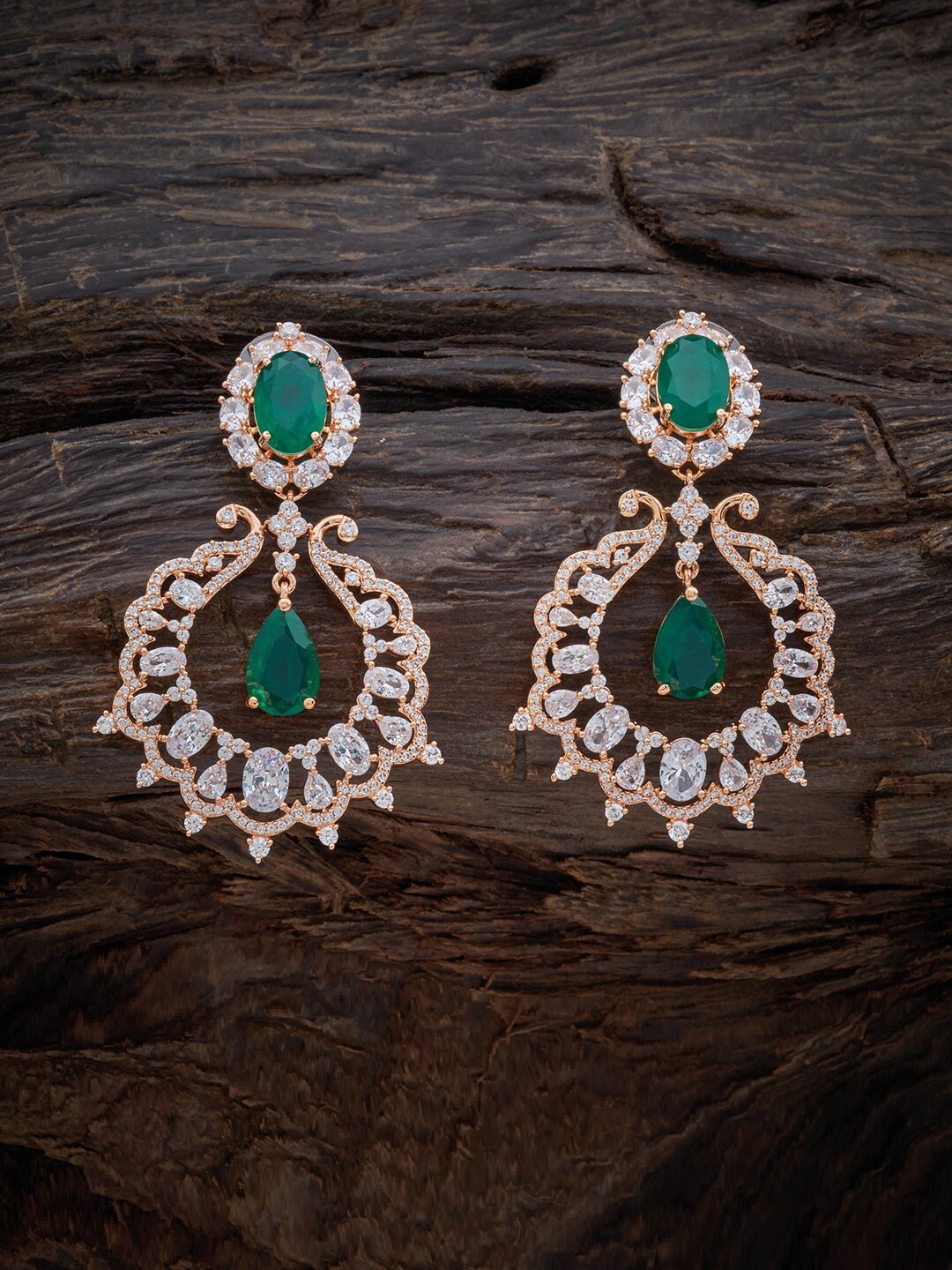 

Kushal's Fashion Jewellery Floral Drop Earrings, Green