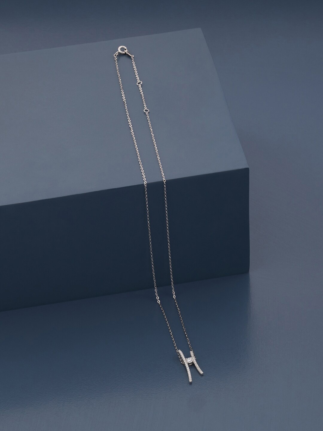

Kushal's Fashion Jewellery Cubic Zirconia Studded Rhodium-Plated Silver Chain