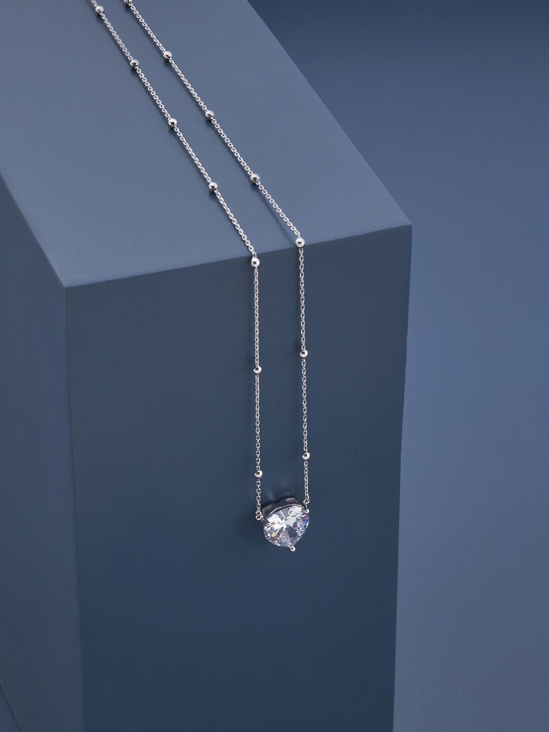 

Kushal's Fashion Jewellery Women 92.5 Silver & Rhodium-Plated Necklace, White