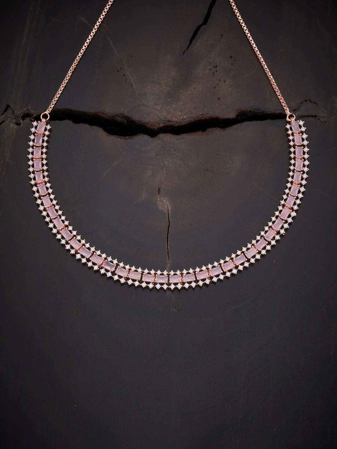 

Kushal's Rose Gold-Plated Cubic Zirconia Necklace