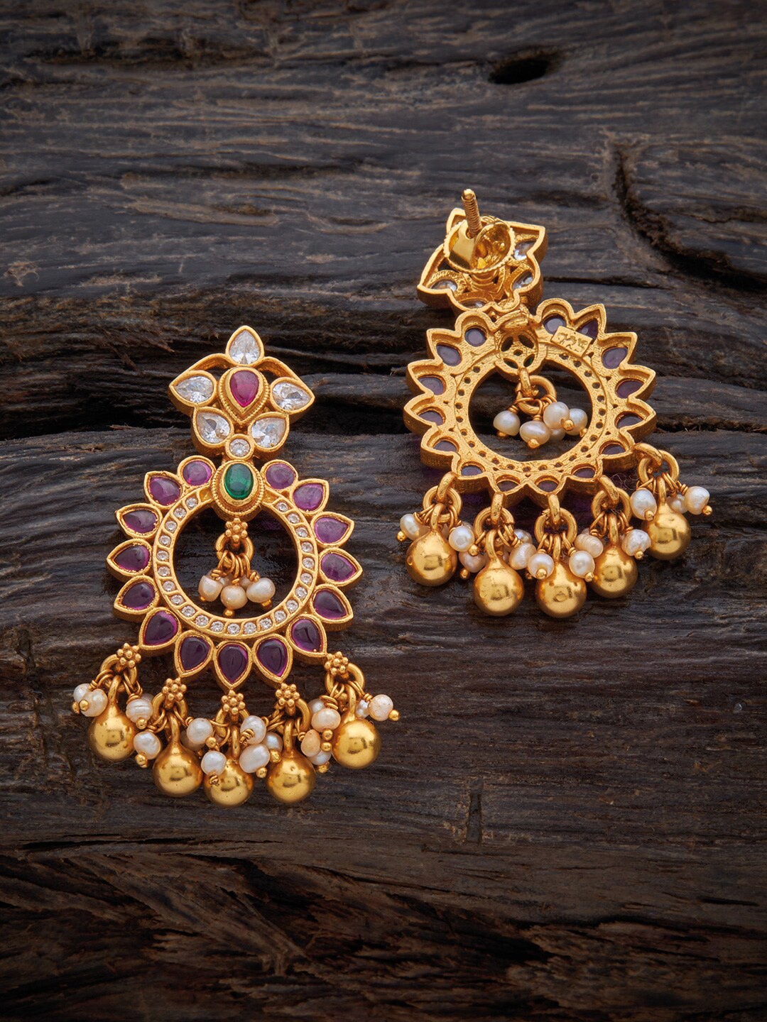 

Kushal's Fashion Jewellery Floral Drop Earrings, Gold