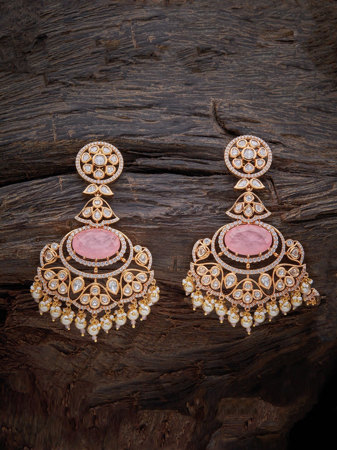 

Kushal's Fashion Jewellery Pink Floral Drop Earrings