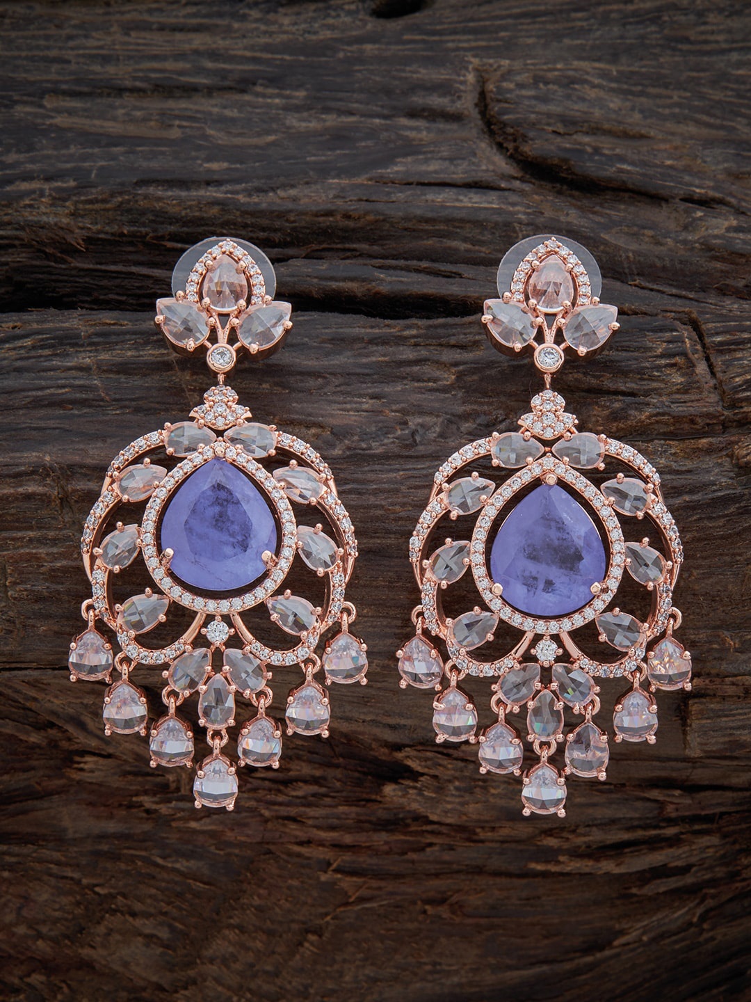 

Kushal's Fashion Jewellery Teardrop Shaped Studs Earrings, Lavender