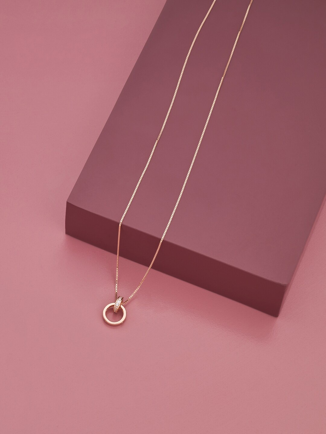 

Kushal's Fashion Jewellery Silver Rose Gold-Plated Necklace