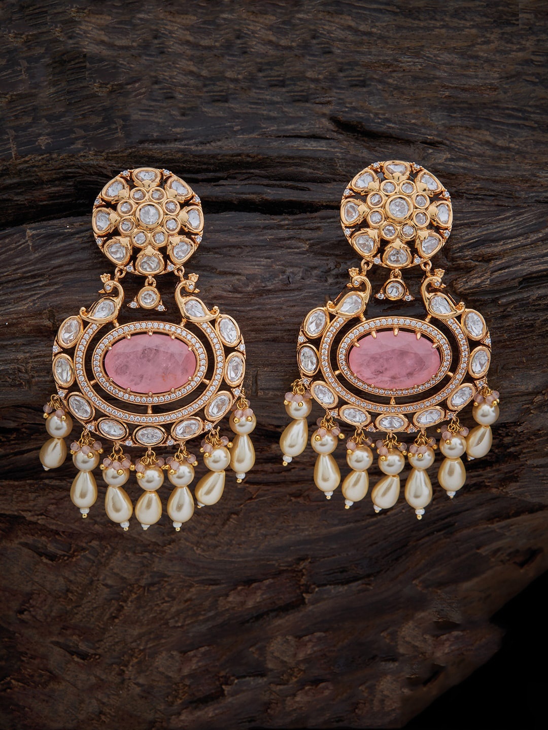 

Kushal's Fashion Jewellery Floral Drop Earrings, Pink