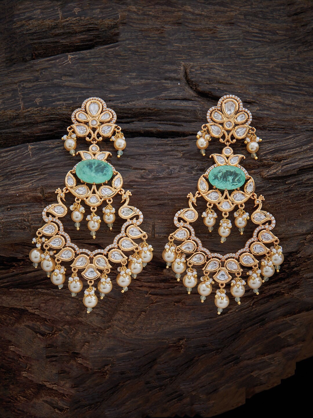 

Kushal's Fashion Jewellery Floral Drop Earrings, Sea green