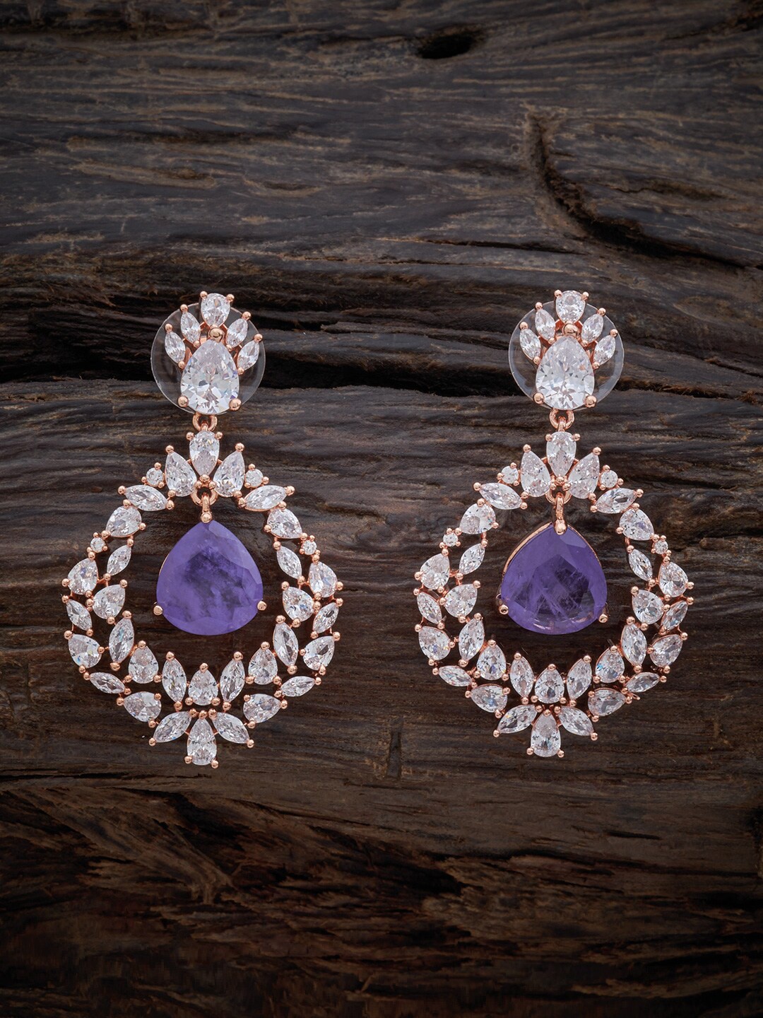 

Kushal's Fashion Jewellery Teardrop Shaped Drop Earrings, Lavender