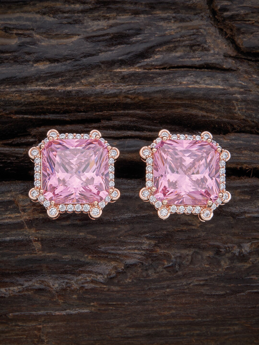 

Kushal's Fashion Jewellery Square Studs Earrings, Pink