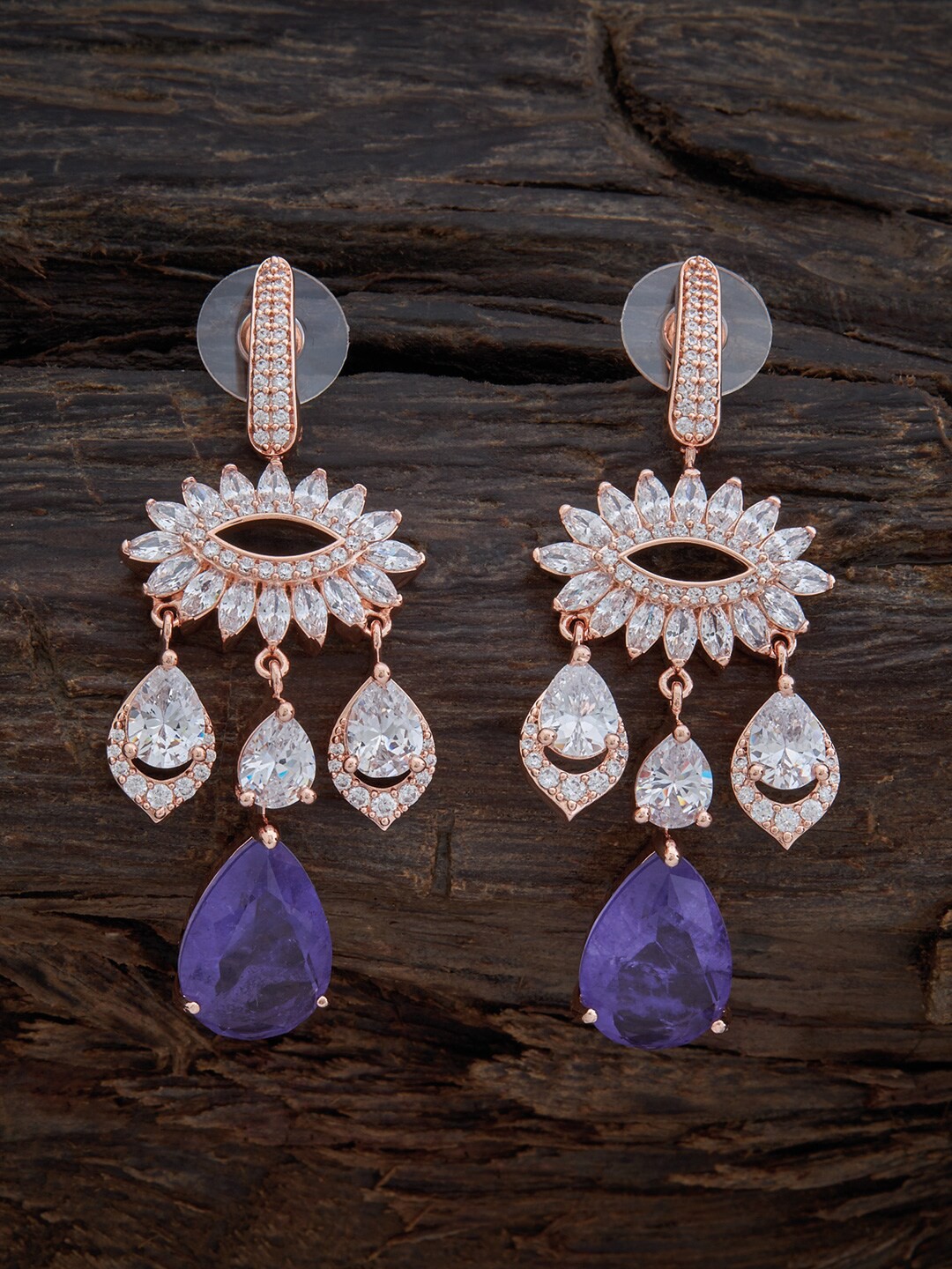 

Kushal's Fashion Jewellery Teardrop Shaped Drop Earrings, Lavender