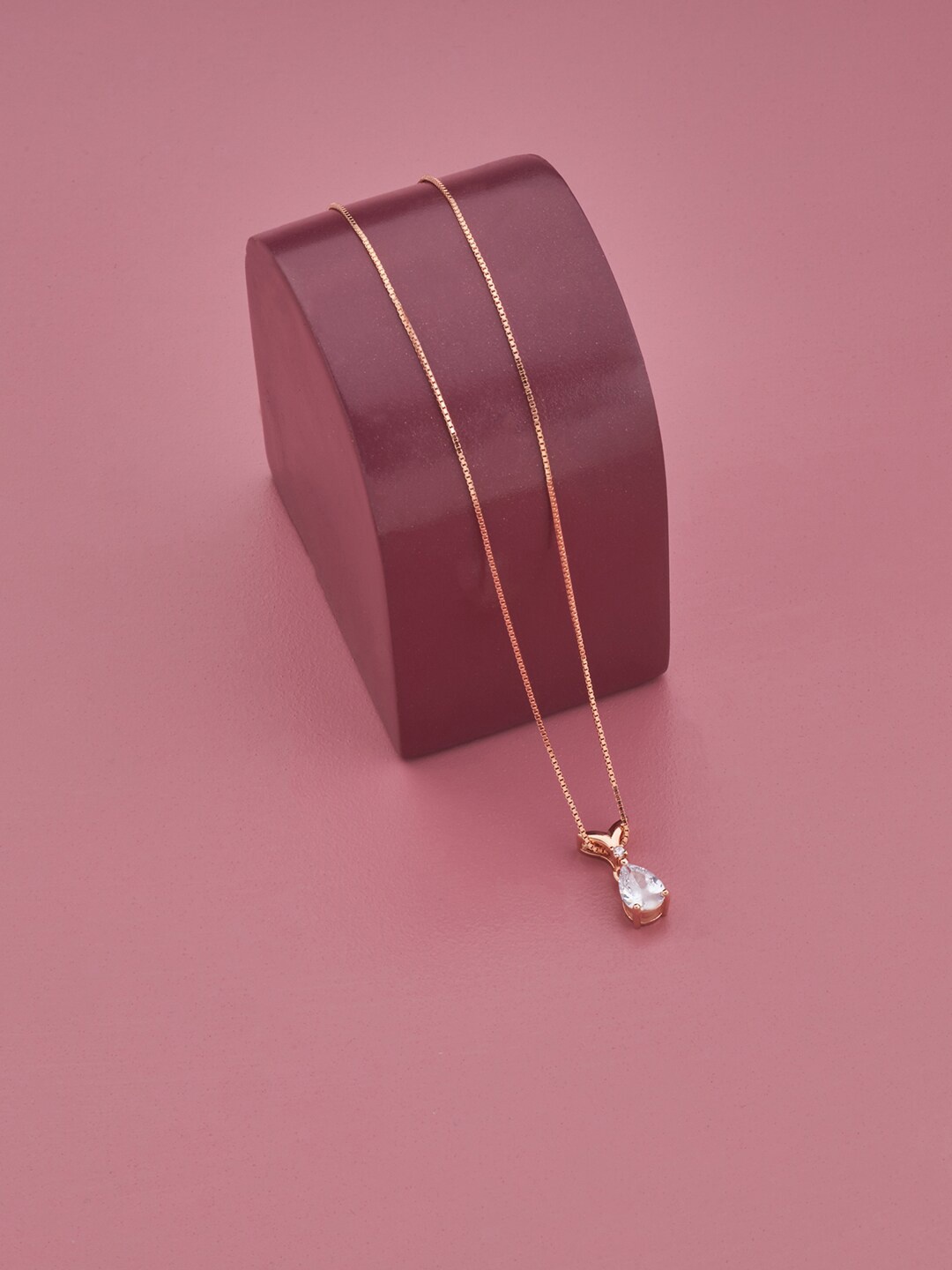 

Kushal's Fashion Jewellery Silver Rose Gold-Plated Necklace