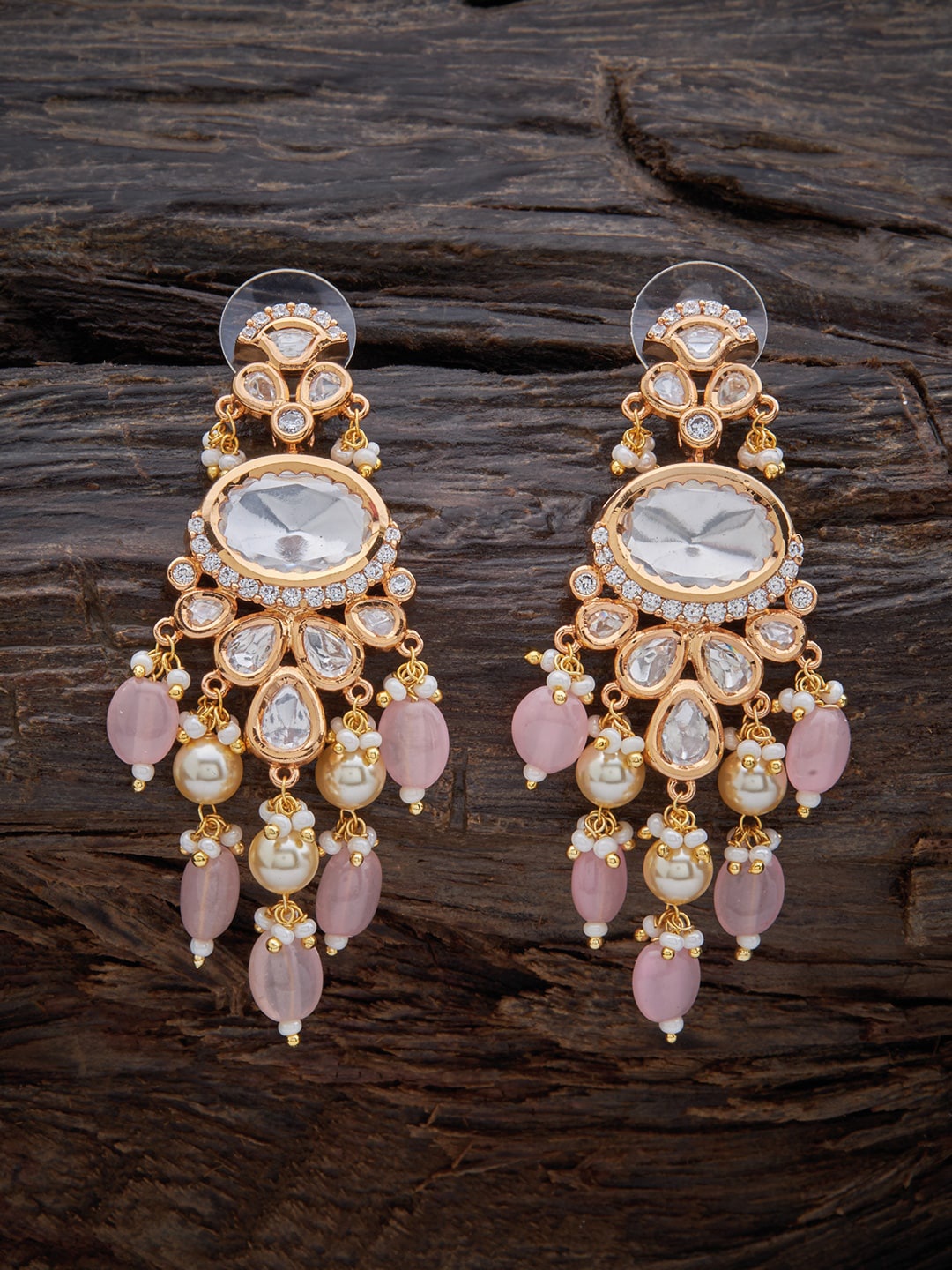 

Kushal's Fashion Jewellery Floral Drop Earrings, Pink