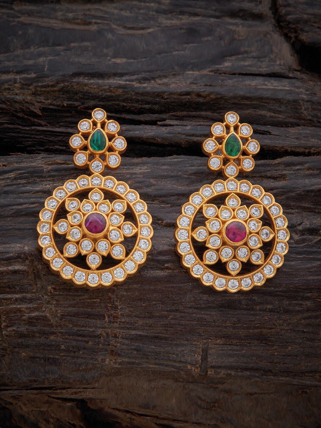 

Kushal's Fashion Jewellery Floral Drop Earrings, Red