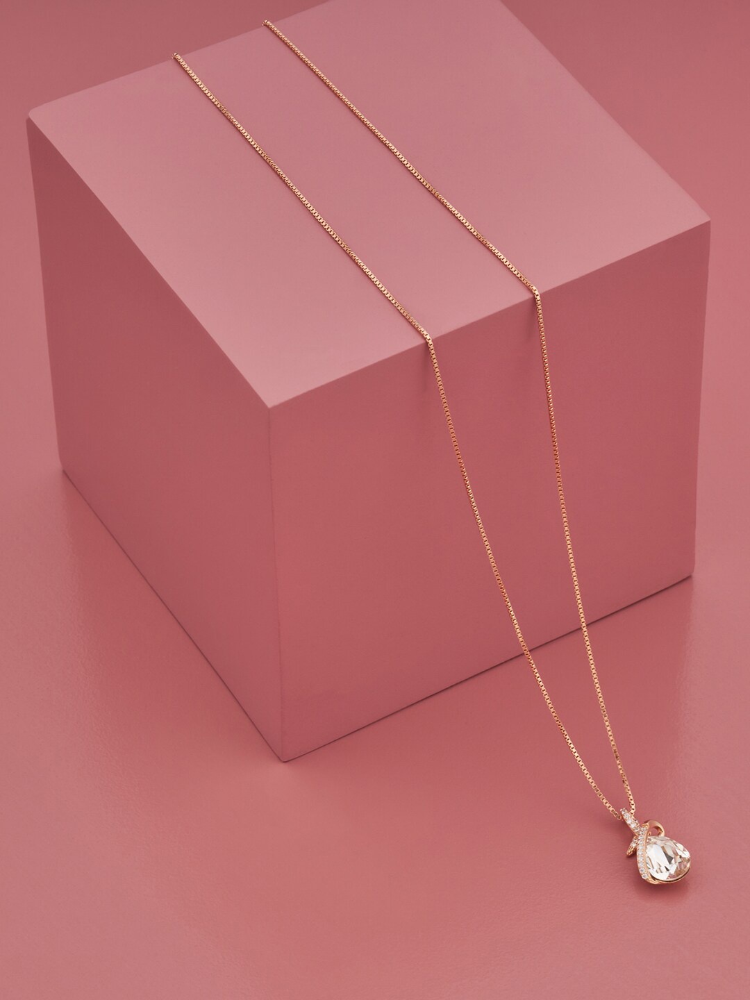 

Kushal's Fashion Jewellery Silver Rose Gold-Plated Chain, White