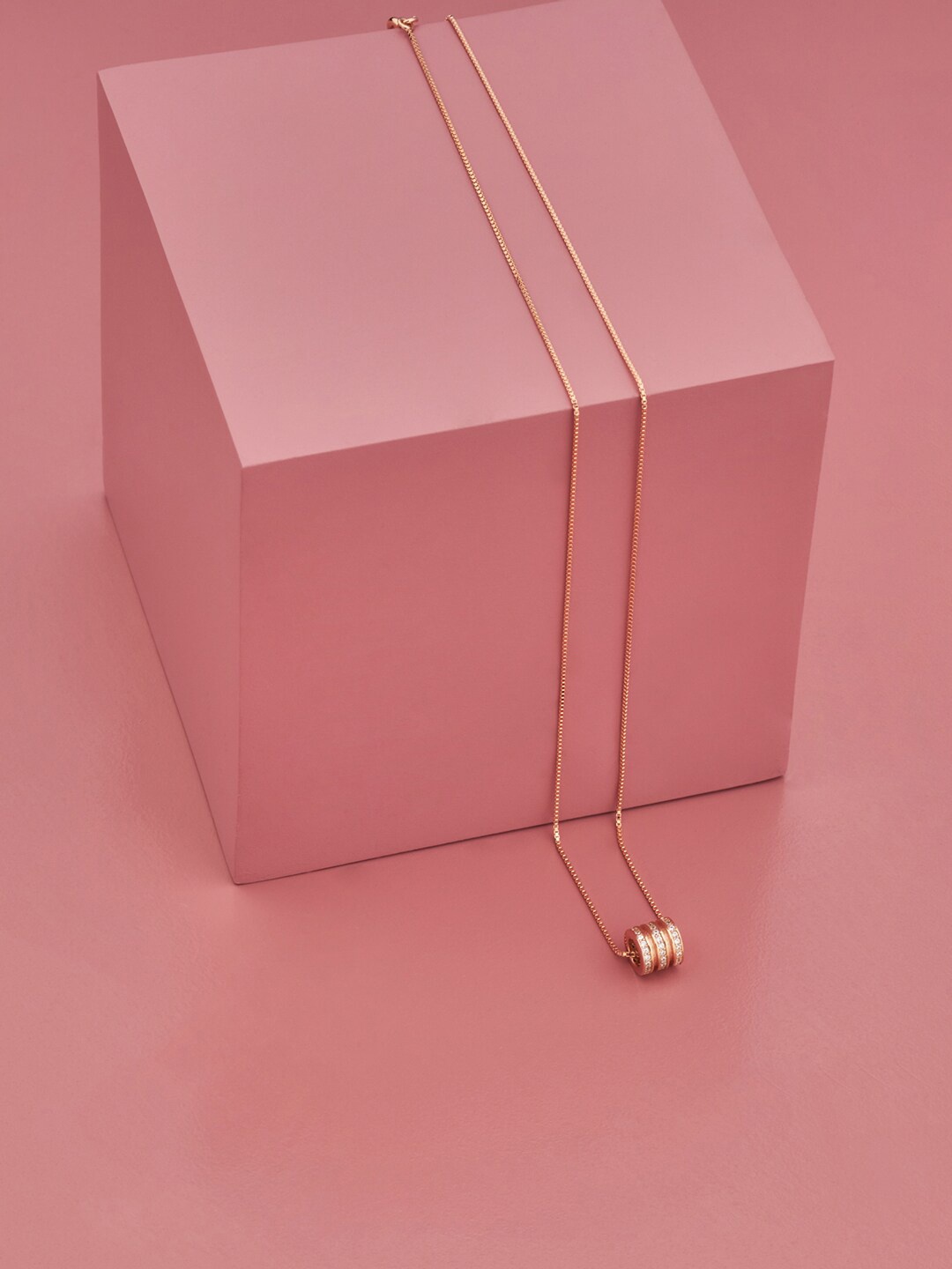

Kushal's Fashion Jewellery Silver Rose Gold-Plated Necklace, White