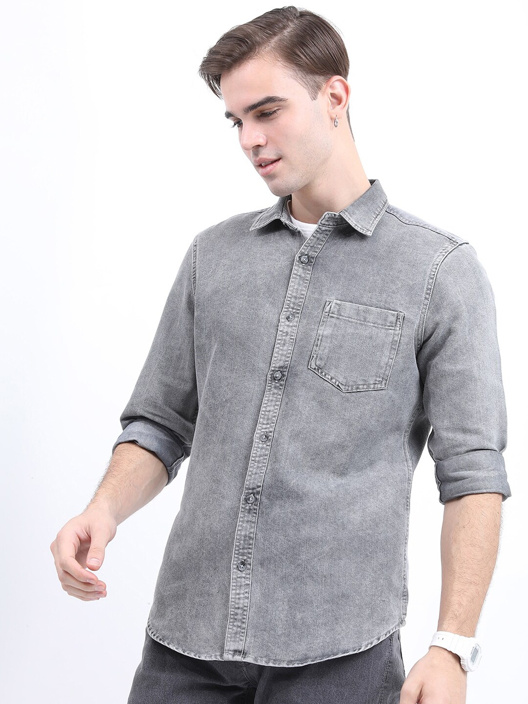 

KETCH Men Slim Fit Casual Shirt, Grey