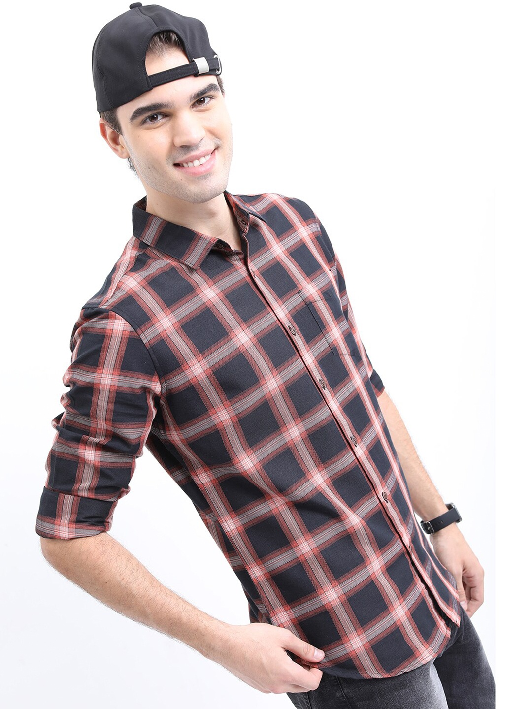 KETCH Men Slim Fit Checked Casual Shirt