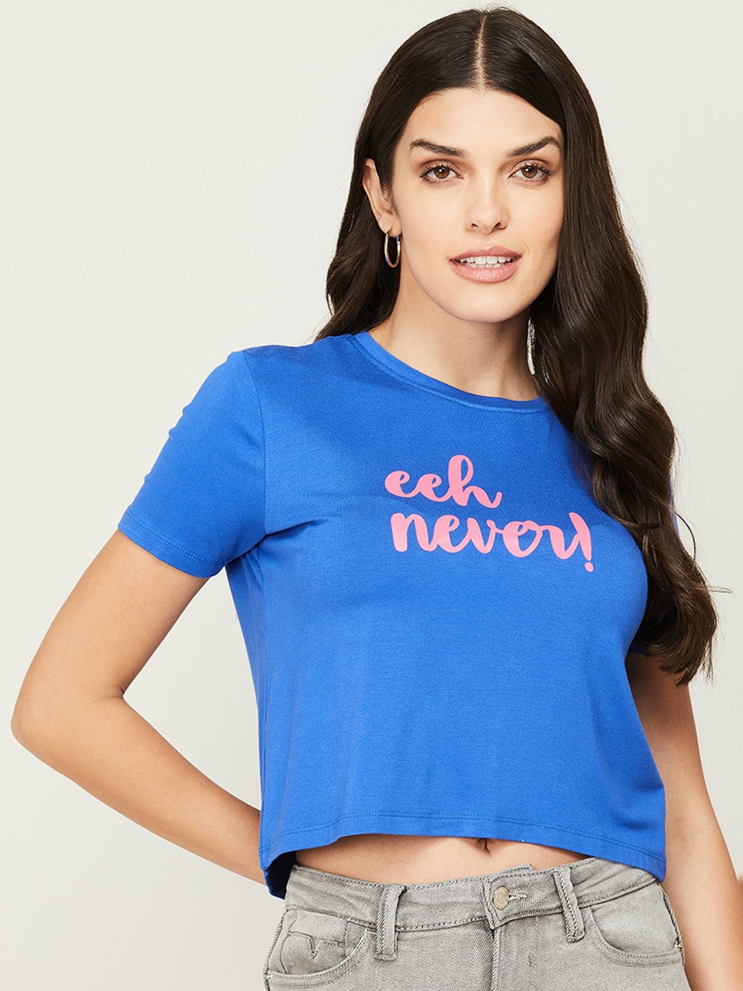 

Ginger by Lifestyle Typography Printed T-shirt, Blue