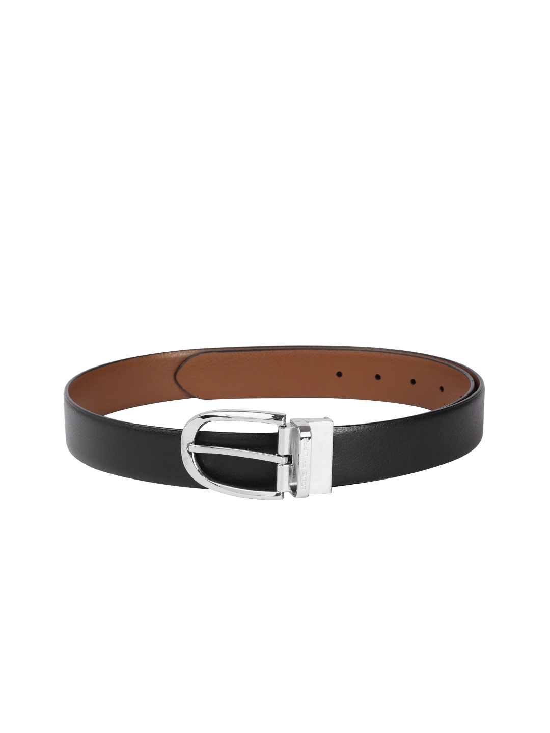 

Louis Philippe Men Textured Leather Reversible Formal Belt, Black