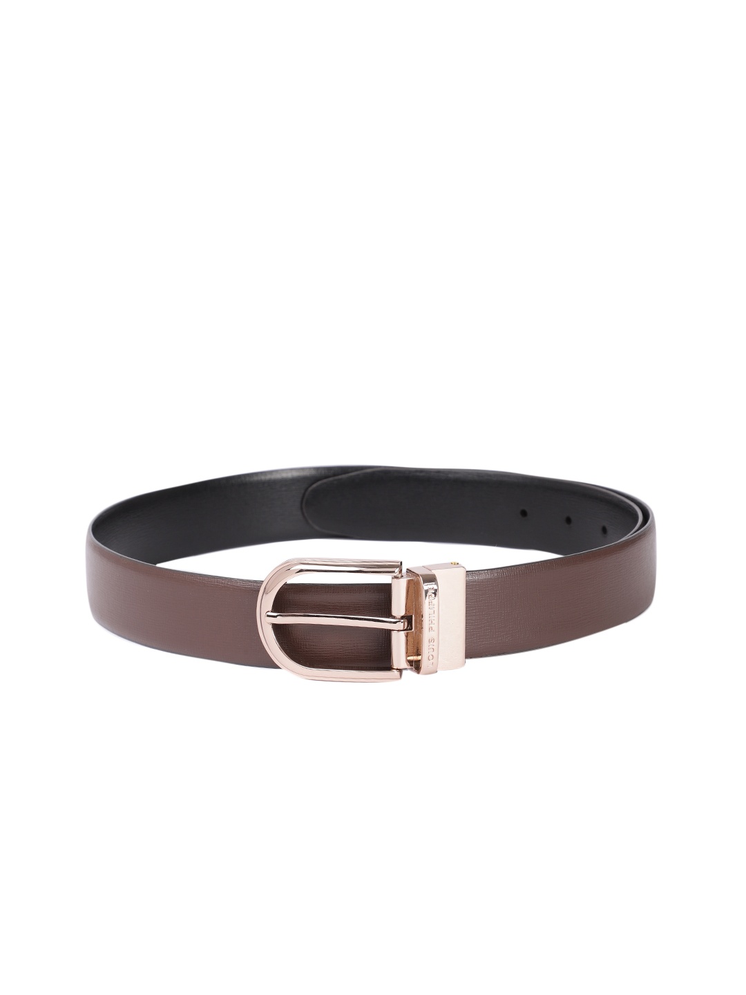 

Louis Philippe Men Textured Leather Reversible Formal Belt, Black