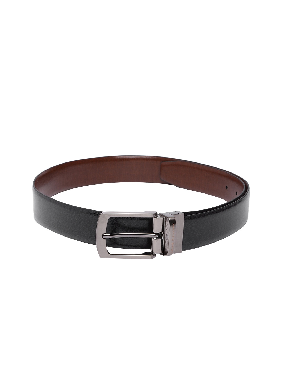 

Louis Philippe Men Reversible Leather Belt, Black