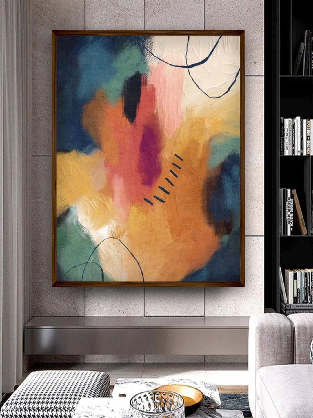 

The Art House Orange & Teal Green Printed Framed Wall Art
