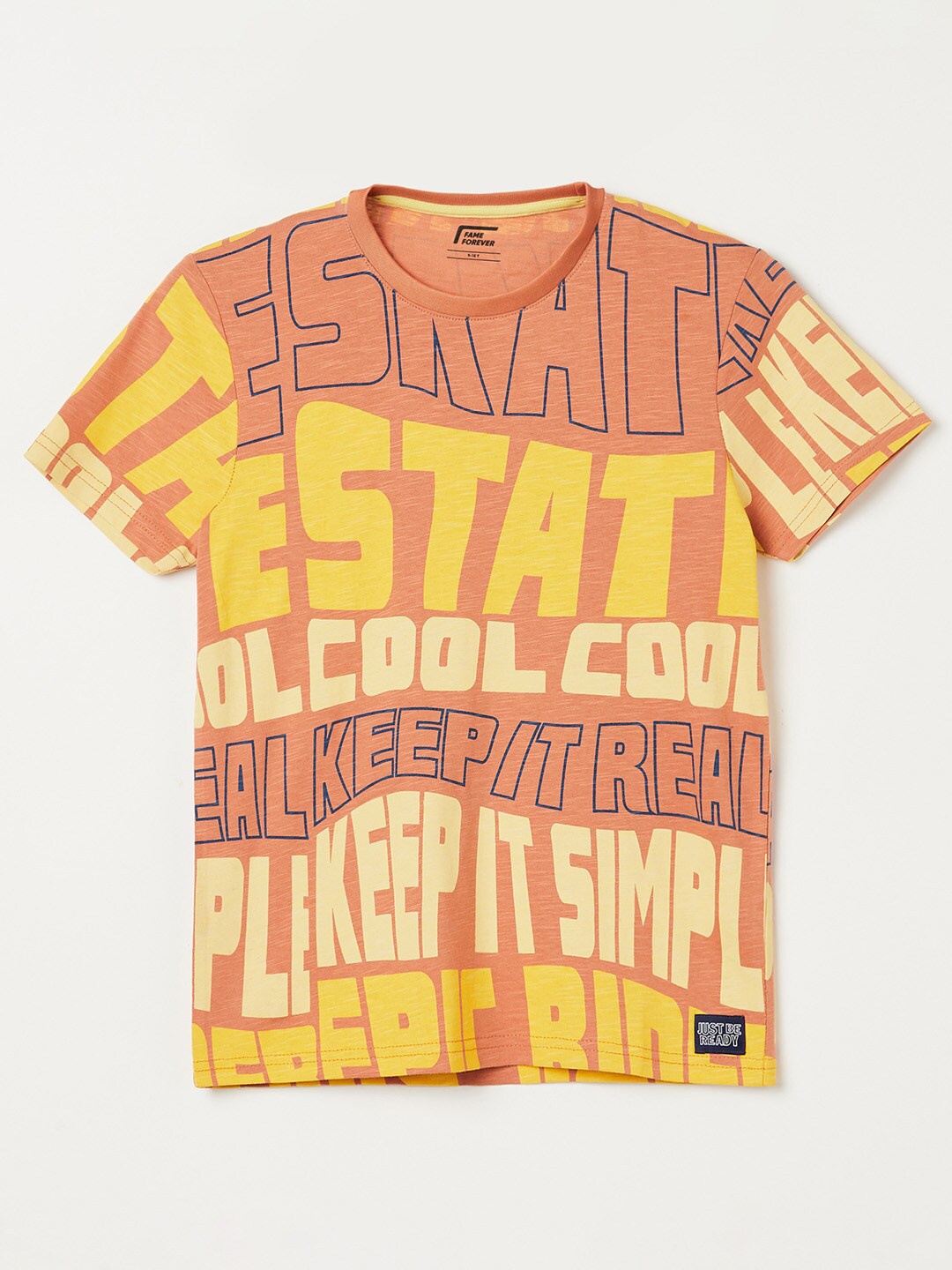 

Fame Forever by Lifestyle Boys Typography Printed Cotton T-shirt, Orange
