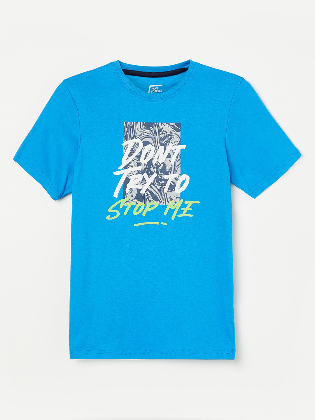 

Fame Forever by Lifestyle Boys Typography Printed Cotton T-shirt, Blue