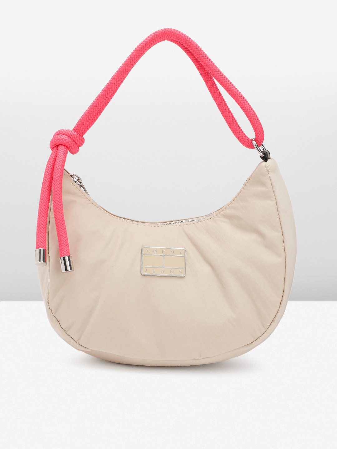 

Tommy Hilfiger Off White Solid Hobo Bag