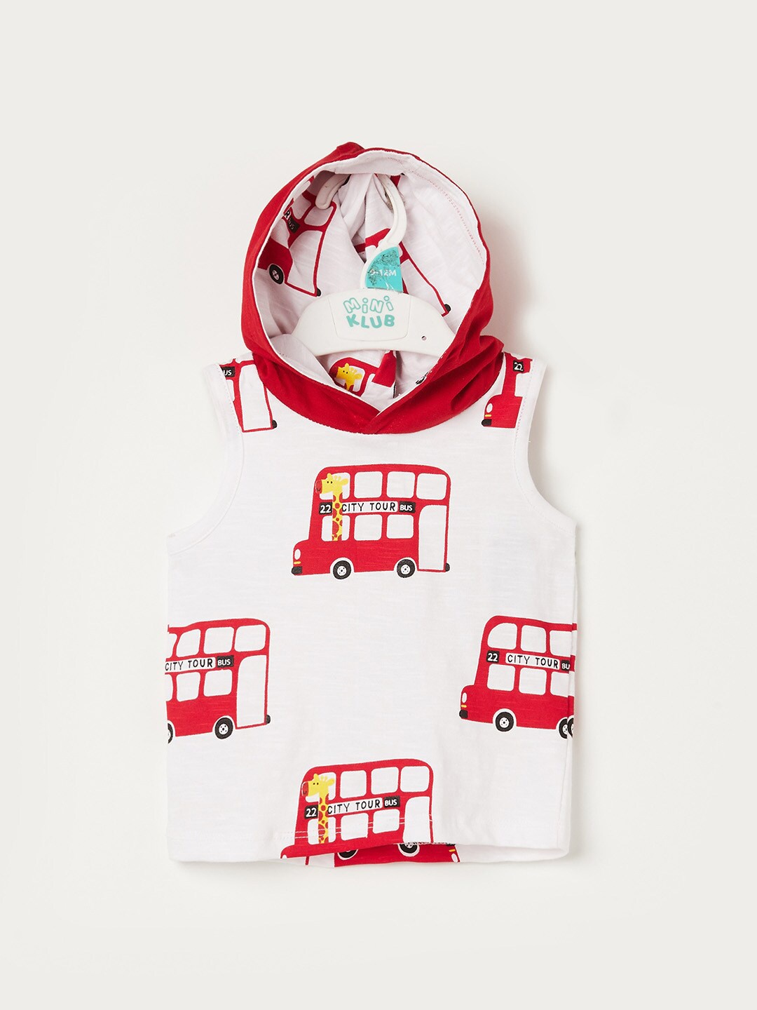 

Juniors by Lifestyle Boys Printed Hooded Cotton T-shirt, White