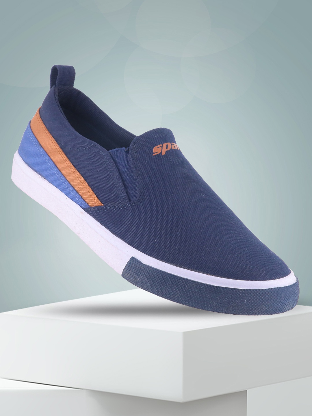 

Sparx Men Round Toe Textile Slip-On Sneakers, Navy blue