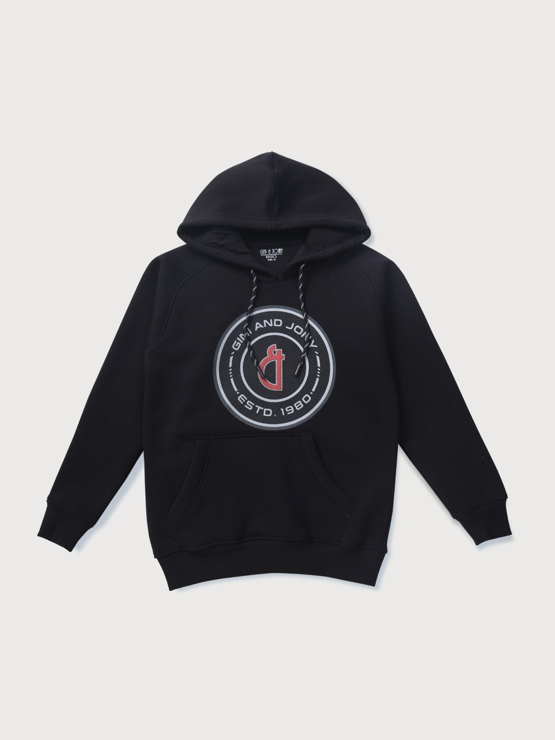 

Gini and Jony Boys Printed Hooded Fleece Sweatshirt, Black